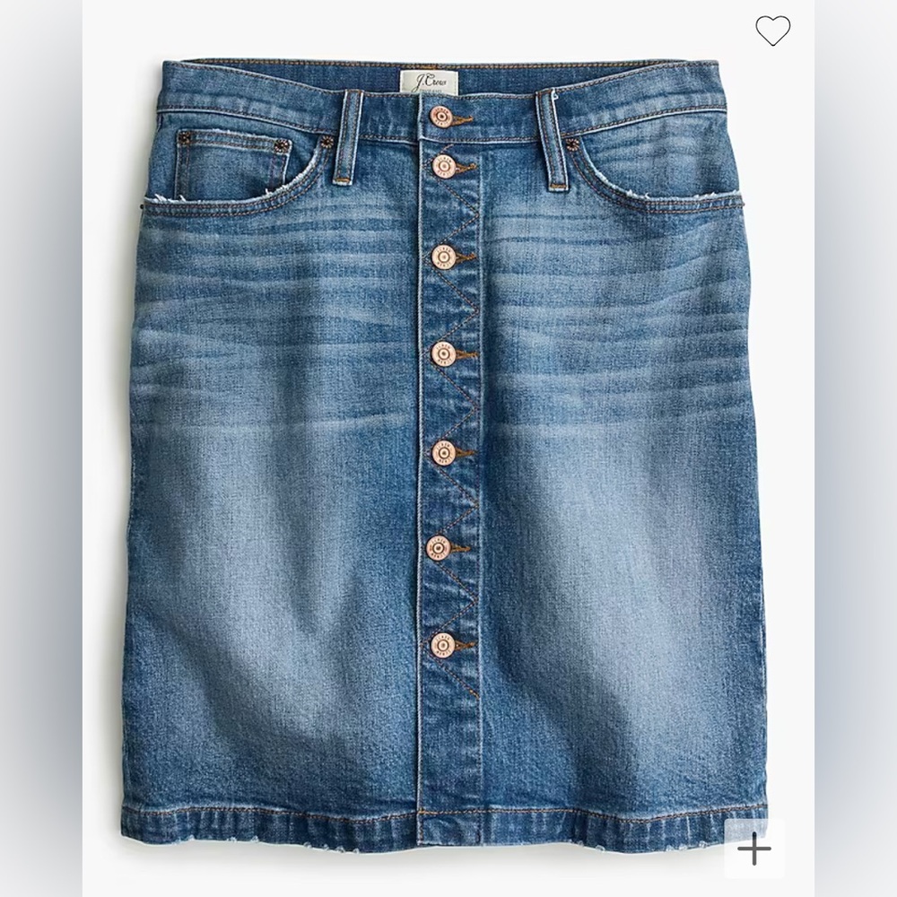 J.Crew Button-front denim skirt